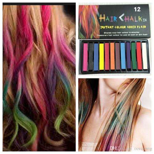 12 Color Hair Chalk DIY Temporary Hair Dye Pastels Salon Kit Non Toxic