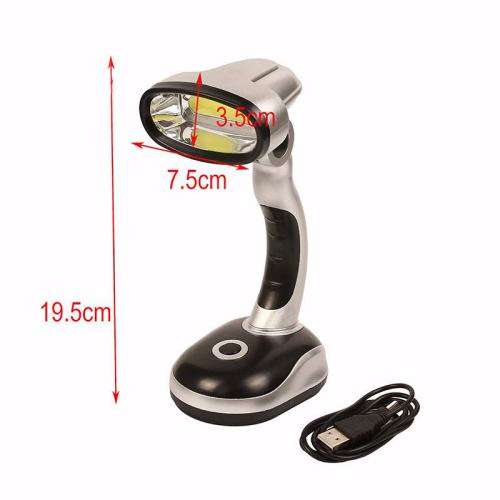 350 Lumens COB LED Desk Lamp USB Rechargeable AA Battery Table Reading Light