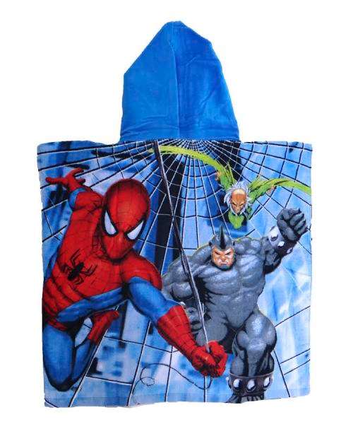 Hooded Kids Towel Choose from Princess or Spiderman Theme 120 x 60 cm