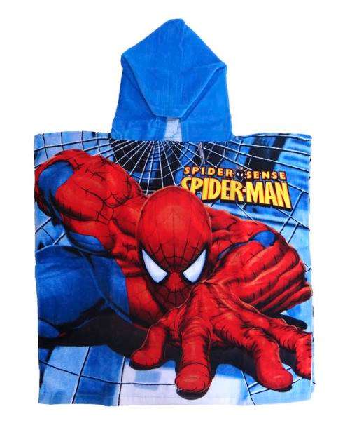 Hooded Kids Towel Choose from Princess or Spiderman Theme 120 x 60 cm