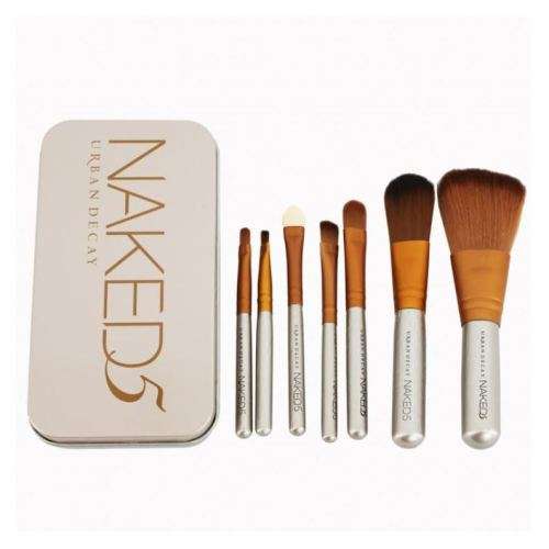 Naked 5 Professional Makeup Brush Set Makeup Tool 7 pcs set Travel Kit