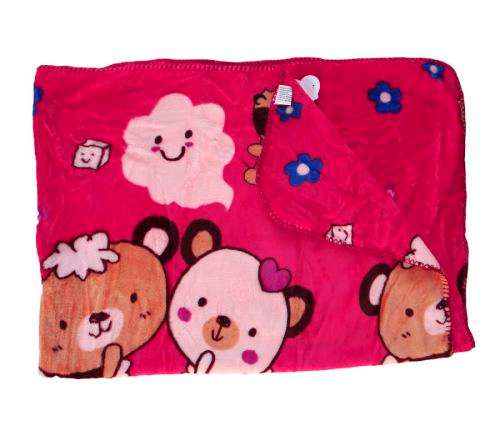 Baby Toddler Travel Soft Blanket Choose from Pink or Blue 150 x 110 cm