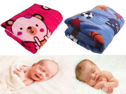 Baby Toddler Travel Soft Blanket Choose from Pink or Blue 150 x 110 cm