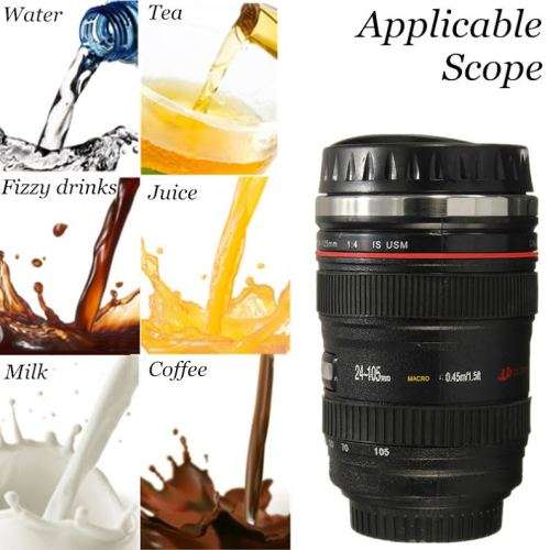 Multi-functional Camera Lens EF 24-105mm USM Shape Cup Mug Travel Thermos