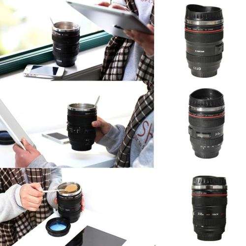 Multi-functional Camera Lens EF 24-105mm USM Shape Cup Mug Travel Thermos
