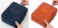 Travel Cosmetic Makeup Toiletry Case Wash Organizer Storage Bag Orange or Navy Blue