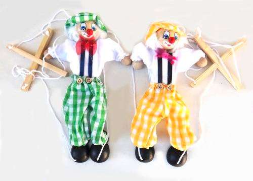 Pull String Puppet Joker Clown Marionette