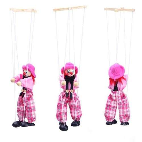 Pull String Puppet Joker Clown Marionette