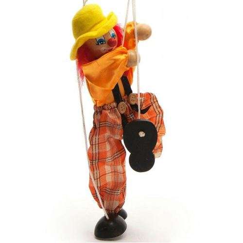 Pull String Puppet Joker Clown Marionette