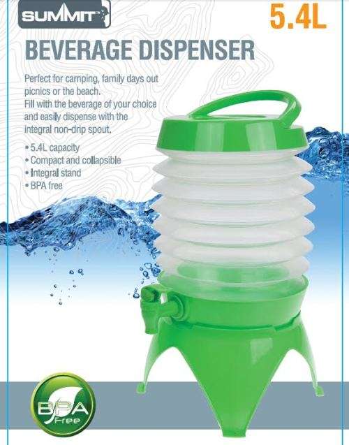 5.4L Collapsible Beverage Dispenser for camping, picnics, road trips, garden