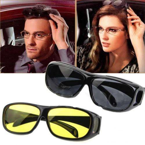HD Night Vision Unisex Driving Two Sunglasses Men Women Over Wrap around Glasses