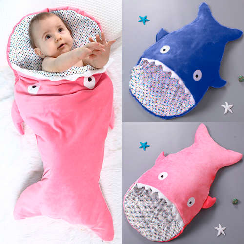 Special--Infant Baby Newborn Sleeping Bag Shark Swaddle Blanket Stroller Wrap Sleep Sack