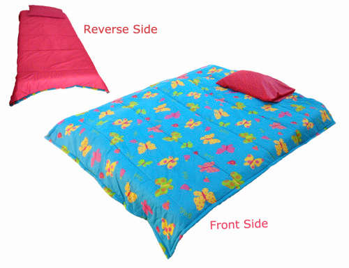 Kids Reversible Butterfly And Polka Dotted Design Single Comforter