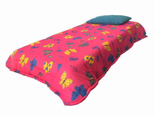 Kids Reversible Butterfly And Polka Dotted Design Single Comforter