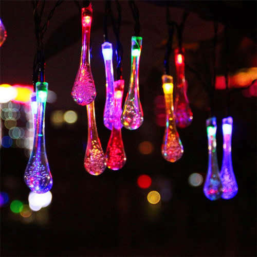 20 LED 5 meter Solar Raindrop Icicle Strip Fairy Light
