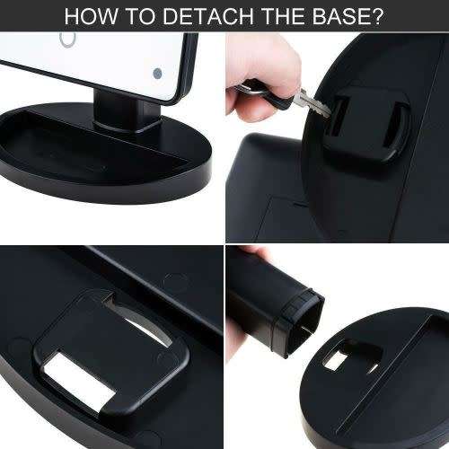 LED Cosmetic Mirror Touch Sensitive Light Control w/ Make up