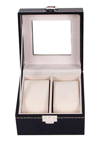 2-Compartment Wrsit Watch Case Storage Display Box