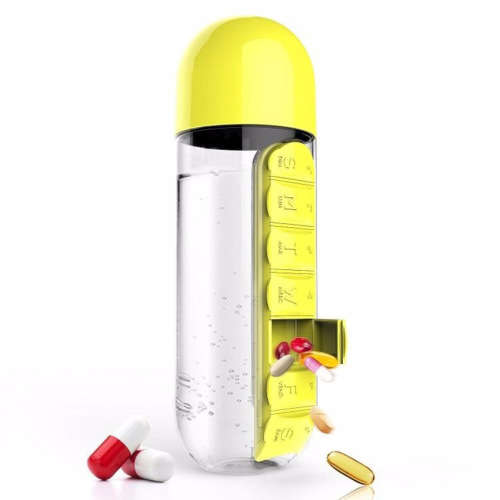 Pill & Vitamin Organizer Water Bottle