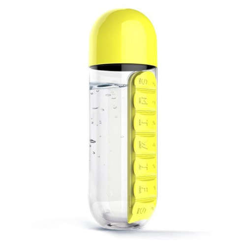 Pill & Vitamin Organizer Water Bottle