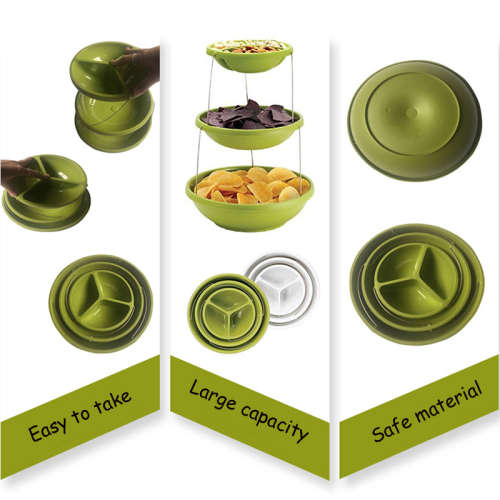Creative Party Bowl 3 Layer Folding Bowl Cake Fruit Plate Stretch Candy Bowl Kitchen Storage Tray