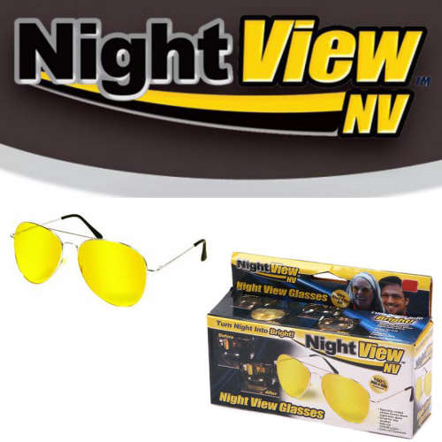 Night View NV Glasses Glare Reduction Glasses Yellow Driving View