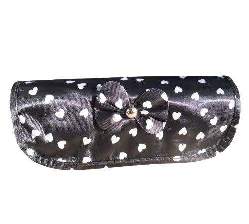 New 12pc MAKE UP BRUSHES SET WITH ROLL UP CARRY CASE - Black & Pink