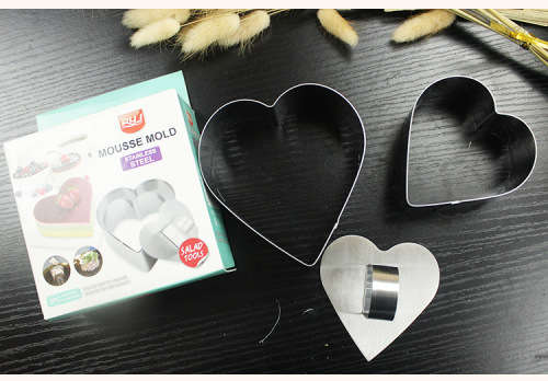 Baking Tools - 3PC Heart Shape Stainless Steel Mousse Mold