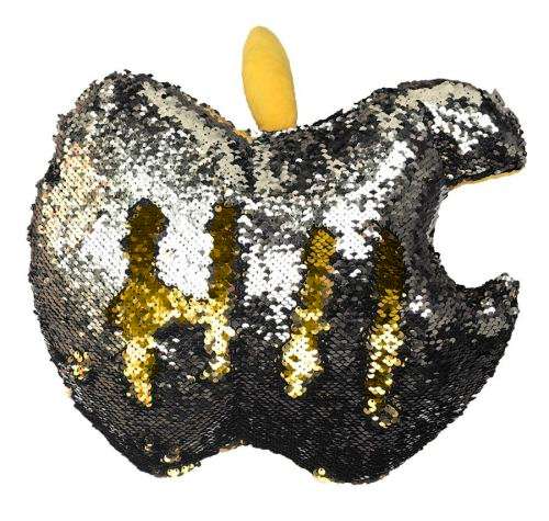 Two Tone Gold Silver Shimmer Sequin Reversible Cushion Decor Gift