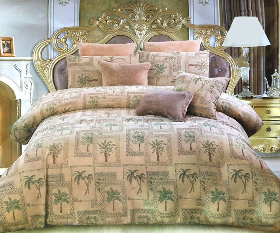 Palm-Tree Design 5pc Dessert Sand Comforter Set - New Arrival !