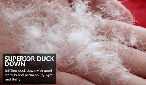 100% Duck Feather Duvet with Two Pillow Cases - Beige