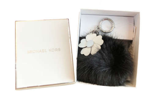 Original Brand New Michael Kors Large Fur Flower Pompom Key Charm "Value R1190"