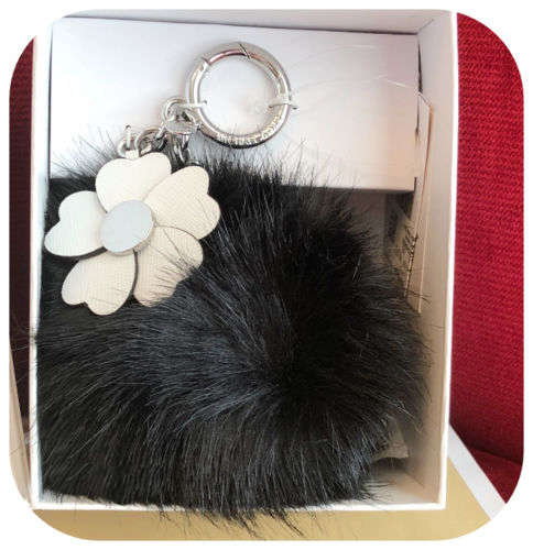 Original Brand New Michael Kors Large Fur Flower Pompom Key Charm "Value R1190"