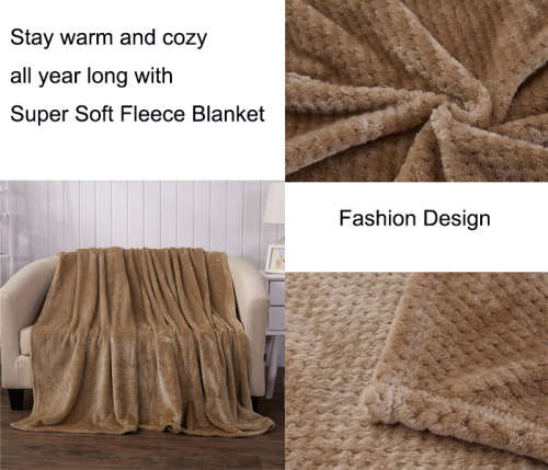 Waffle Coral Fleece Soft Throw - 200cm x 150cm