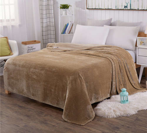 Waffle Coral Fleece Soft Throw - 200cm x 150cm