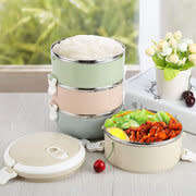 Portable Thermal Insulated Stainless Steel Triple Layer Lunch Box