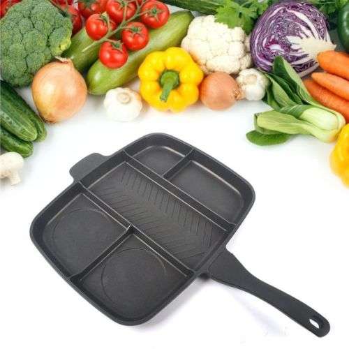 NEW 5-in-1 Master Divided Pan for Grilling Frying Breakfast