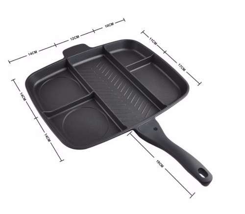 NEW 5-in-1 Master Divided Pan for Grilling Frying Breakfast