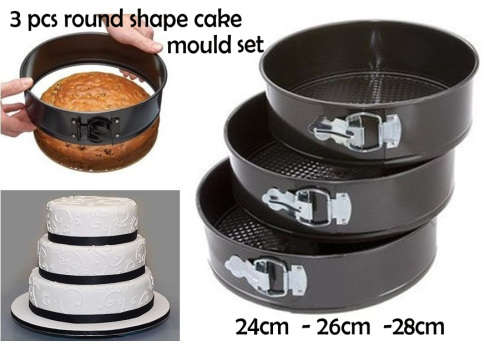 3pc Set Of Round Baking Mold Pans