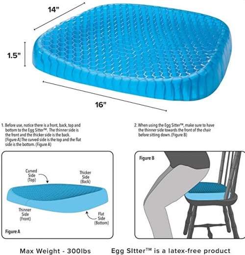 Egg Sitter Support Cushion For Low Back Stiffness Car Office Chair