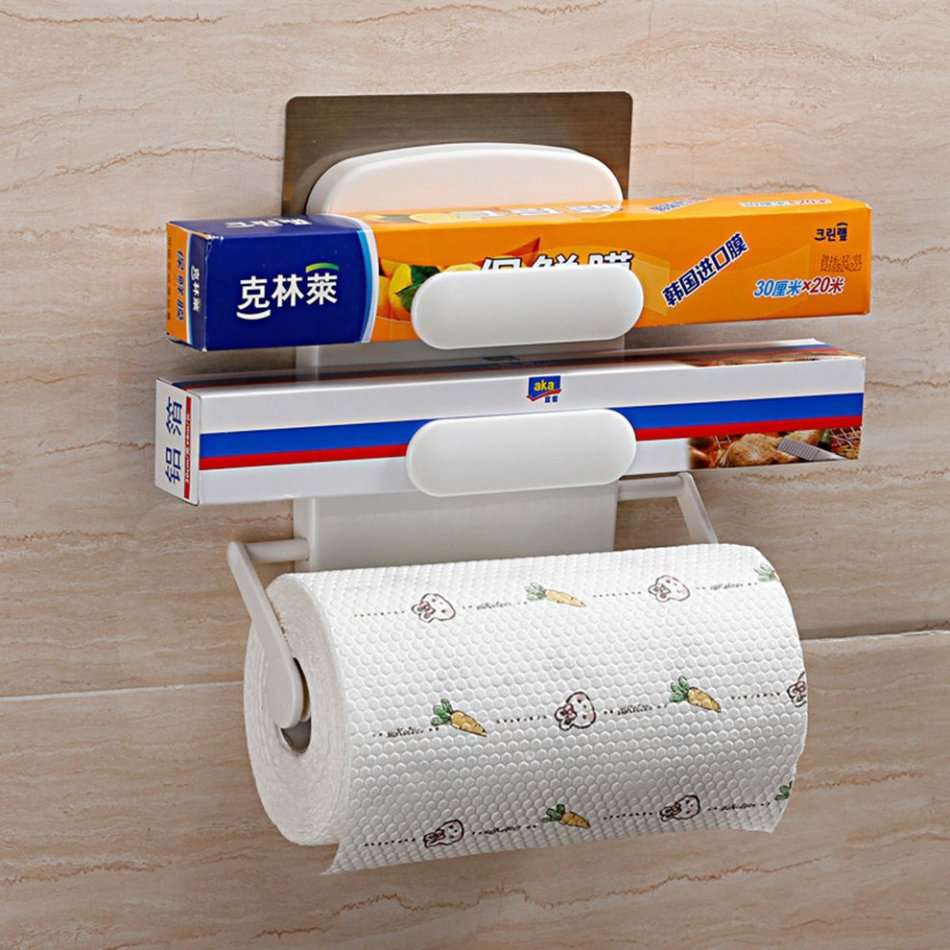 Preservative Film Rack Kitchen Toilet Film Bag Paper Towel Wall Mounted Rack