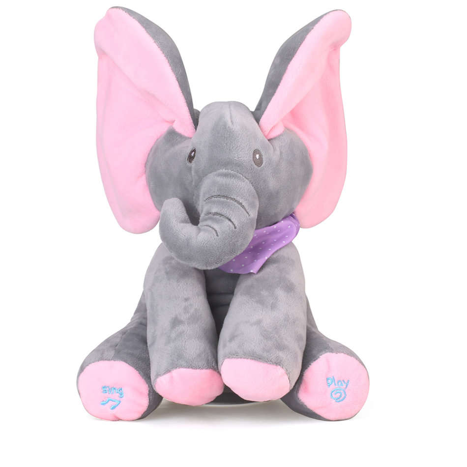 Plush Toy peek-a-boo Musical Talking & Singing Stuffed Elephant Toy