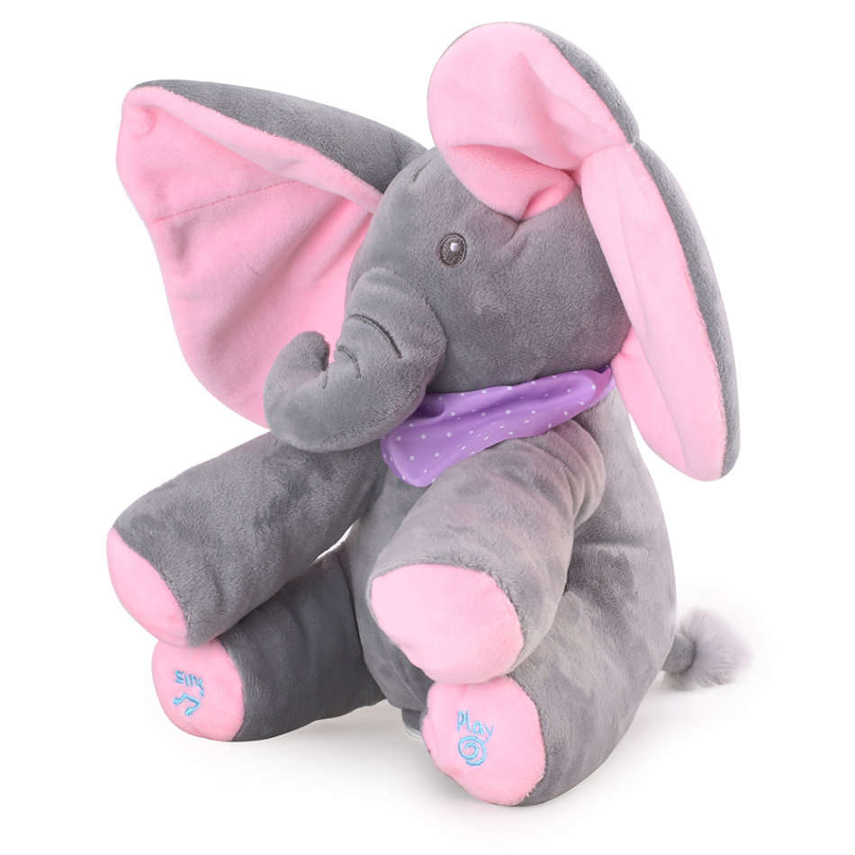 Plush Toy peek-a-boo Musical Talking & Singing Stuffed Elephant Toy