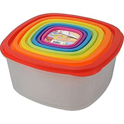 Black Friday: 7pcs Clear Plastic Food Storage Box Containers With Multi Colour Lids