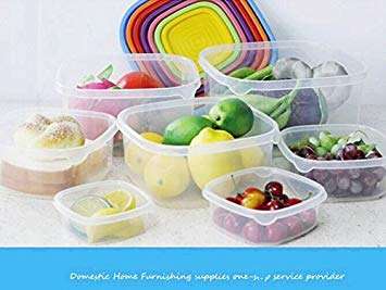 Black Friday: 7pcs Clear Plastic Food Storage Box Containers With Multi Colour Lids