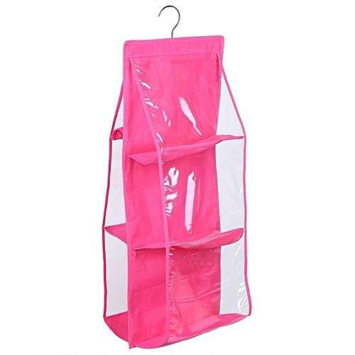 6 Pocket Hanging Purse Organizer - Available Colors: Blue and Orange