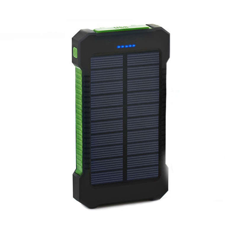 Dual USB Port 20000mAh Solar Power Bank Phone Charger with Flash Light