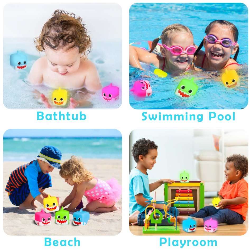 Little Floating Rubber Shark Light and Sound Bathtub Toy: Sings The Nursery Rhyme "Baby Shark"