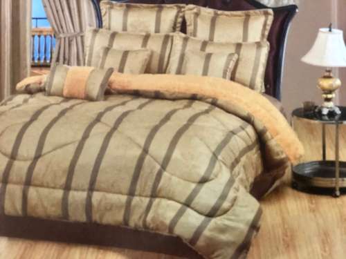 New Queen Size 12pc Gold Designer Comforter Set