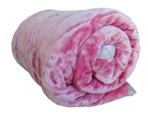 Super Soft 3 PLY HEAVY Quality Mink & Embossed Blanket - Pink