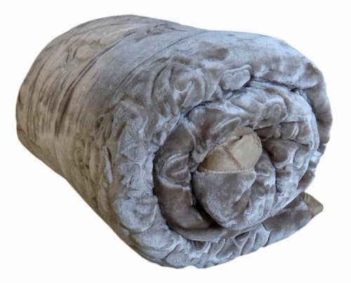 Super Soft 3 PLY HEAVY Quality Mink & Embossed Blanket - Dark Grey